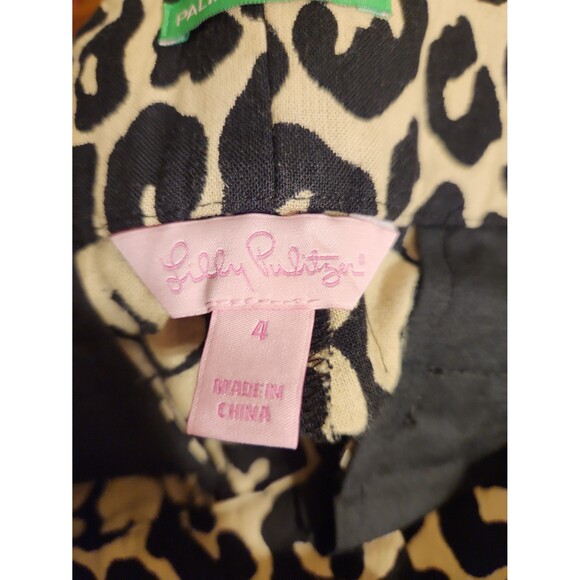 Lilly Pulitzer Palm Beach Fit Leopard-Print Ankle Pants Size 4 - Picture 9 of 11